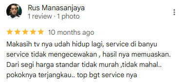 Penilaian bintang 5 dari Rus Manasanjaya