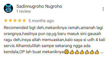 Penilaian bintang 5 dari Sadinnugroho Nugroho