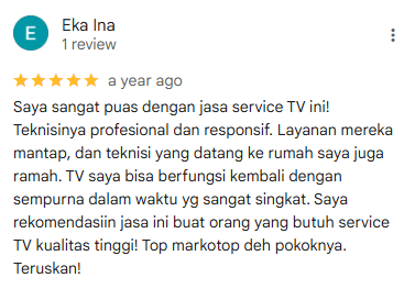 Penilaian bintang 5 dari Eka Ina