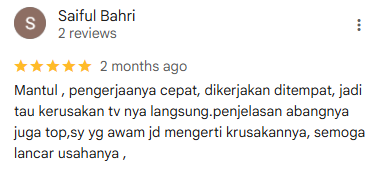 Penilaian bintang 5 dari Saiful Bahri