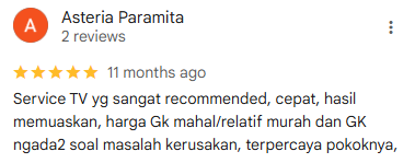 Penilaian bintang 5 dari Asteria Paramita