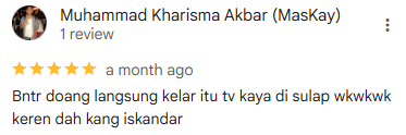 Penilaian bintang 5 dari Muhammad Kharima Akbar (MasKay)