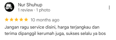 Penilaian bintang 5 dari Nur Shuhup
