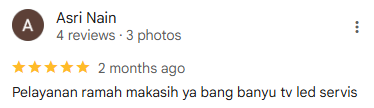 Penilaian bintang 5 dari Asri Nain
